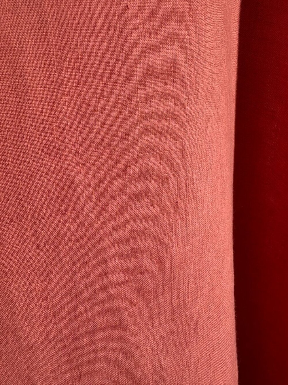 Francesca Bettini Italy Terracotta Pink Linen Ruffle Midi Dress- Size L - Picture 5 of 5